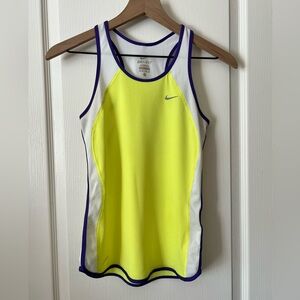 Nike Neon Yellow and Purple High Visibility Dri-FIT Tank Women’s XS